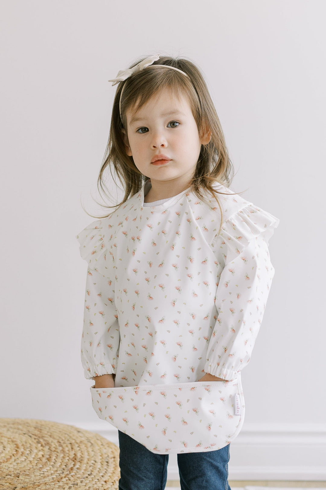 Shoulder Ruffle Low Pocket Long Sleeve